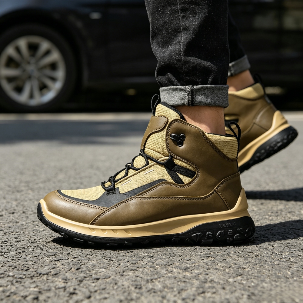 Streetwear Brand Shoes - รองเท้าหนังหุ้มข้อสูงสำหรับผู้ชาย แบรนด์หรู ดีไซเนอร์ดั้งเดิม ดีไซน์ทันสมัย ตกแต่งด้วยผ้าตาข่าย รองเท้าผ้าใบสไตล์สตรีท