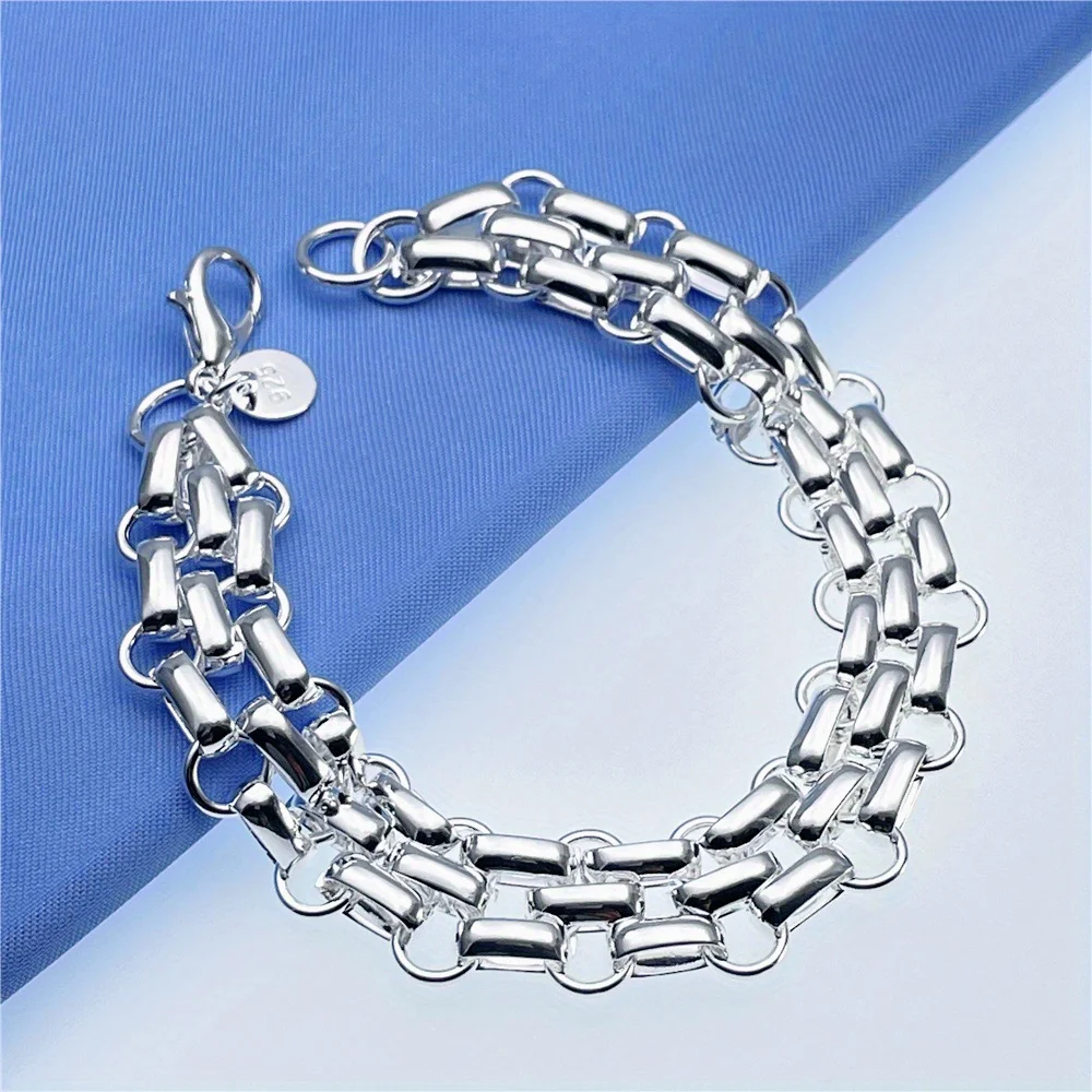 Streetwear Brand Jewelry - สร้อยข้อมือเงินแท้ 925 แบรนด์ดัง ดีไซน์เรียบหรู สำหรับผู้ชาย ผู้หญิง