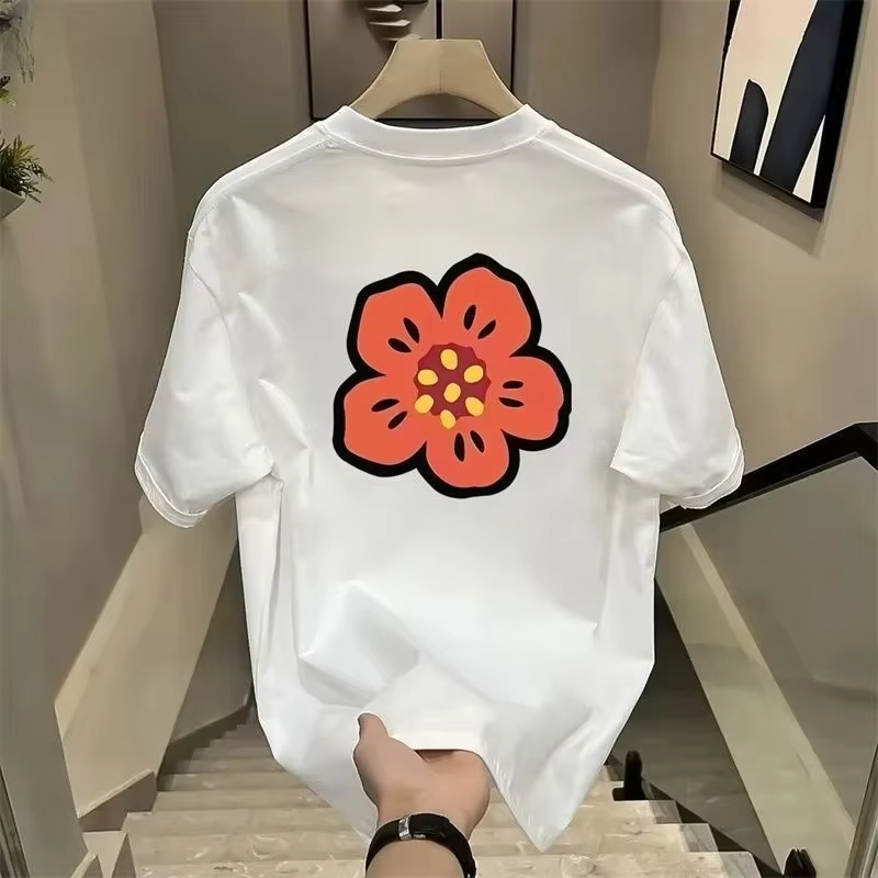 Streetwear Brand With Flowers - เสื้อยืดลายการ์ตูนดอกไม้ปี 2026 เสื้อยืดผ้าฝ้ายแขนสั้นสำหรับผู้ชาย เสื้อยืดแบรนด์หรู เสื้อสตรีทแวร์ เสื้อยืดฤดูร้อนสำหรับผู้ชายและผู้หญิง