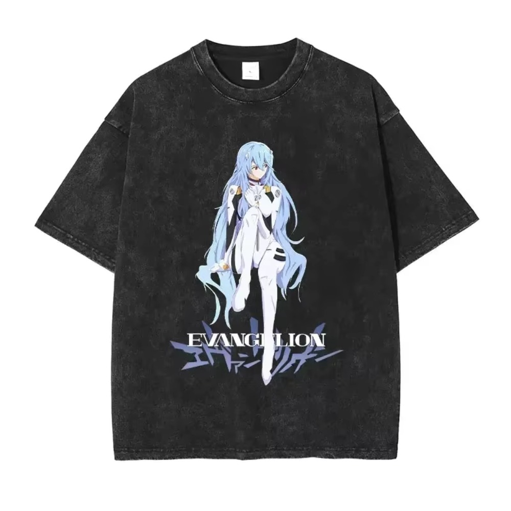 Streetwear Brands - เสื้อยืดโอเวอร์ไซส์ผู้ชาย เสื้อผ้า EVA อนิเมะ สตรีทแวร์ แบรนด์วินเทจ