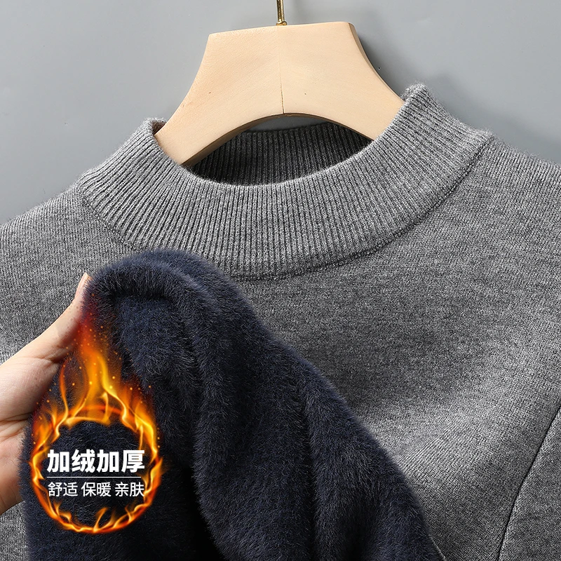 Streetwear Brands - เสื้อสเวตเตอร์คอเต่าครึ่งตัว แขนยาว ผ้าถัก สีพื้น แบรนด์ดังสำหรับผู้ชาย สไตล์ลำลอง