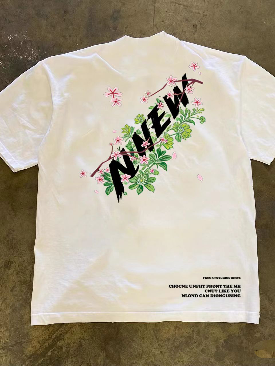 เสื้อยืดแขนสั้นผ้าฝ้ายพิมพ์ลาย - Streetwear Brand With Flowers บทวิจารณ์และราคา