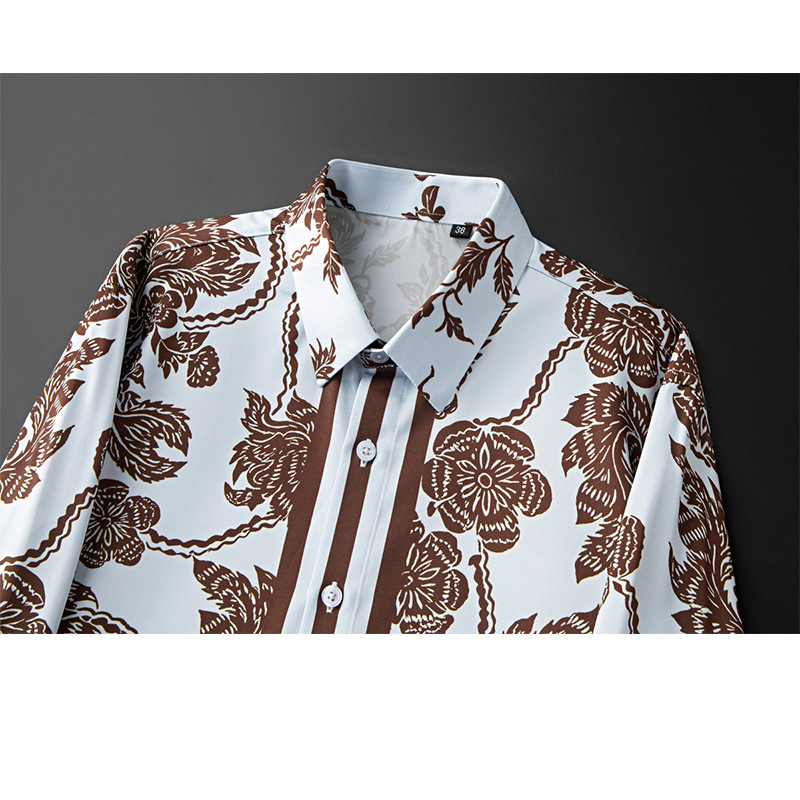 เสื้อเชิ้ตผู้ชายลายดอกไม้สไตล์ - Streetwear Brand With Flowers บทวิจารณ์และราคา
