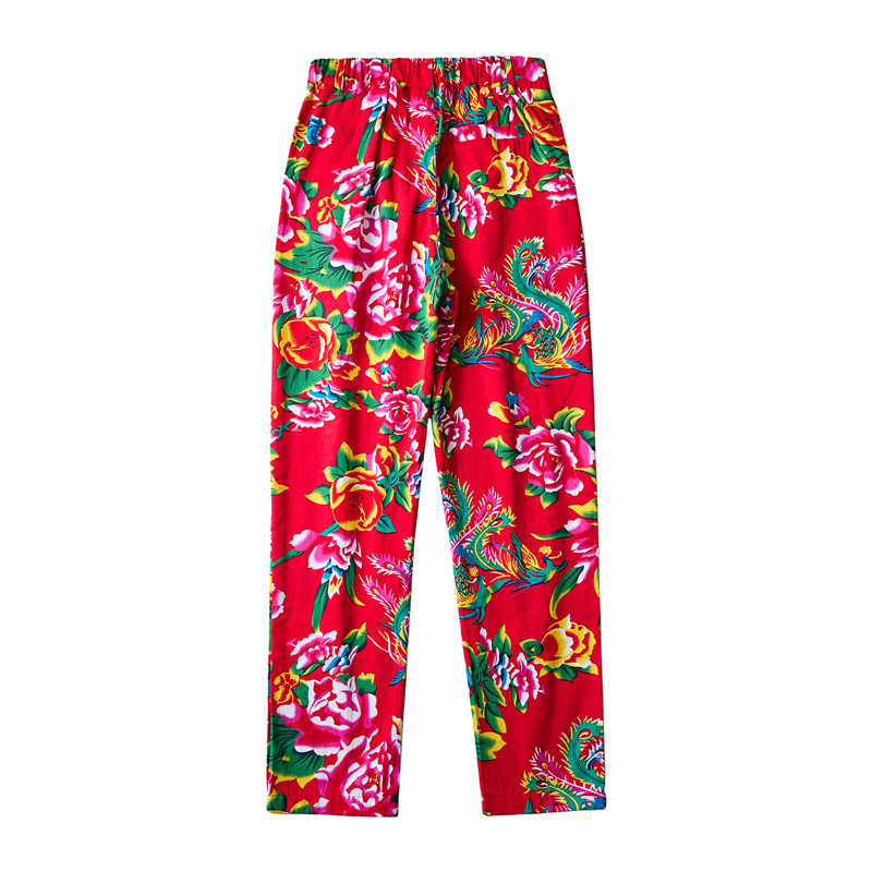 กางเกงสไตล์จีนสำหรับผู้ชายกางเ - Streetwear Brand With Flowers บทวิจารณ์และราคา