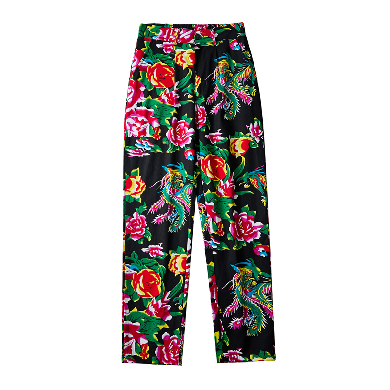 กางเกงสไตล์จีนสำหรับผู้ชายกางเ - Streetwear Brand With Flowers บทวิจารณ์และราคา