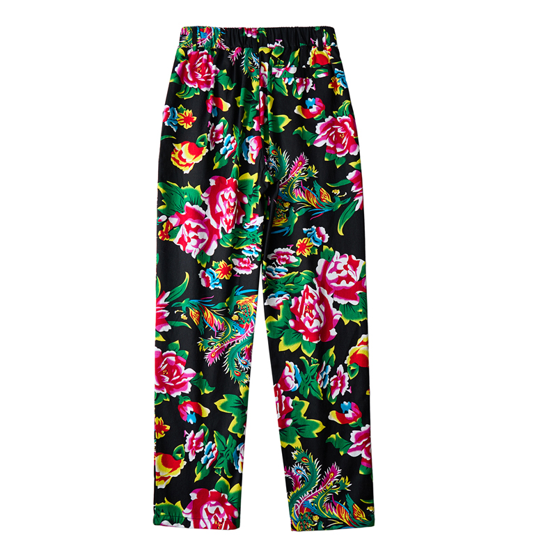กางเกงสไตล์จีนสำหรับผู้ชายกางเ - Streetwear Brand With Flowers บทวิจารณ์และราคา